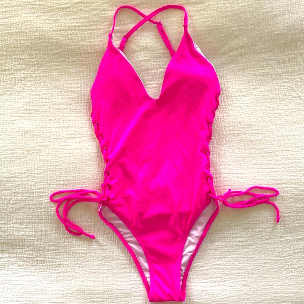 HOT pink swim suit